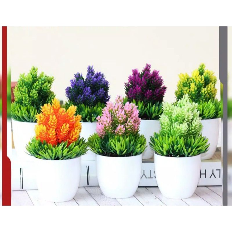 BUNGA PINUS + VAS / BUNGA ARTIFICIAL / BUNGA PLASTIK