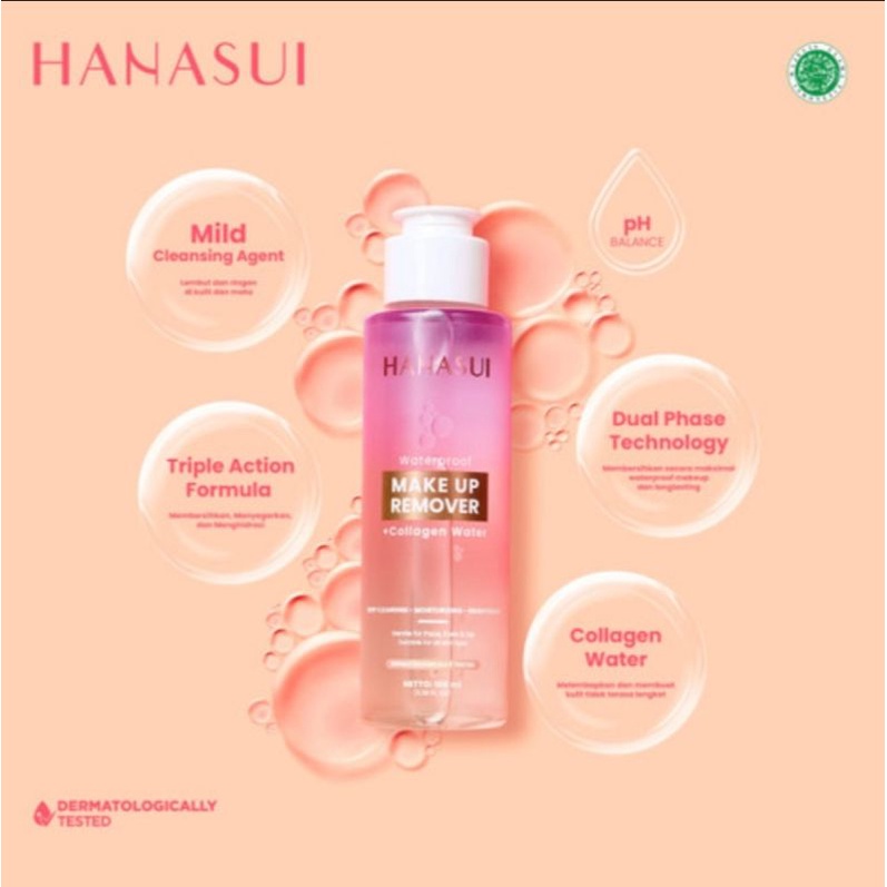 HANASUI WATERPROOF MAKEUP REMOVER/ PEMBERSIH MAKE UP/ PEMBERSIH WAJAH 100ML