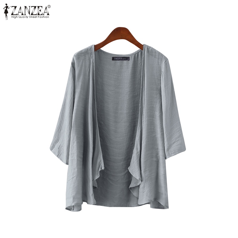 ZANZEA Women Casual Half Sleeve Sheer Beach Loose Cardigans