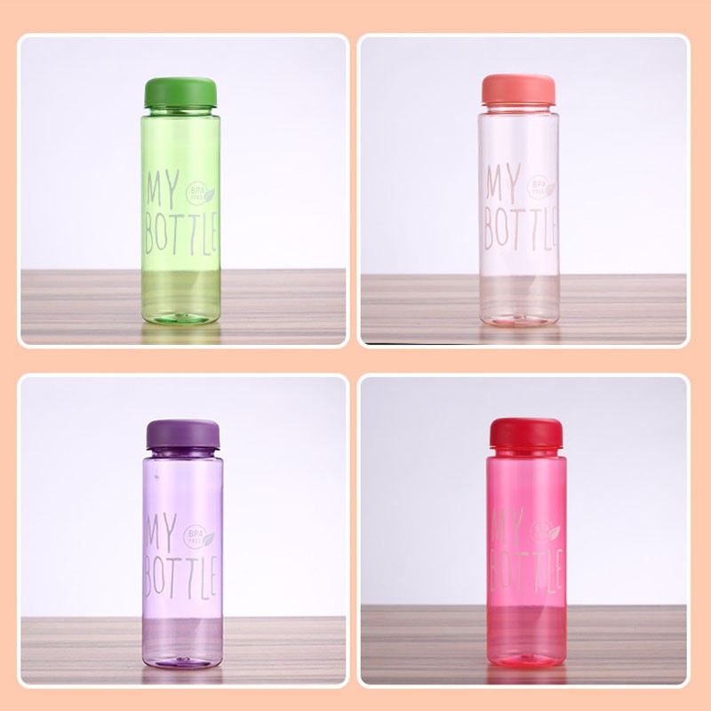 BOTOL MINUM MY BOTTLE WARNA BPA FREE BULAT 500ML ANTI PECAH + SARUNG PUTIH