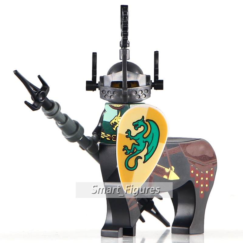 Mainan Action Figure Kastil Kastil Kastil Minifigures Green Dragon Centaur Knights AX8802 Untuk Koleksi