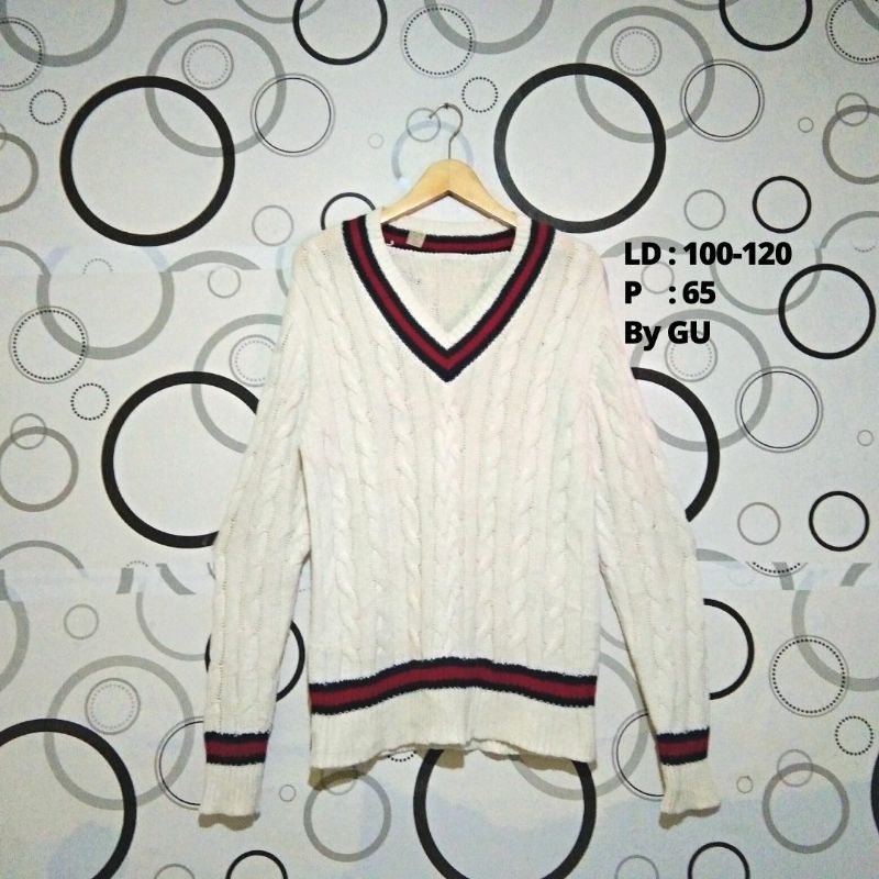 Cardigan&sweater/ sweater lengan balon,rajut jaring, fuzzy, vest thrift-7
