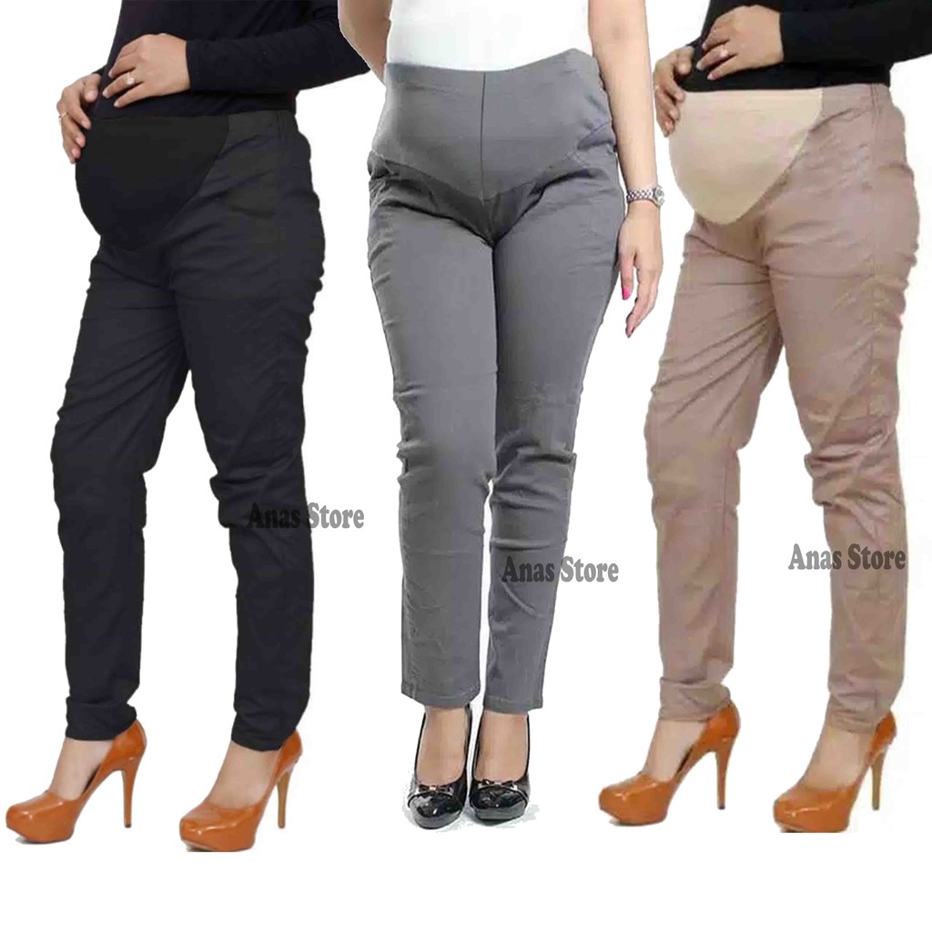 Celana Hamil Kerja Panjang Kain Katun Kantor Ibu Hamil / leging baju pakaian ibu hamil