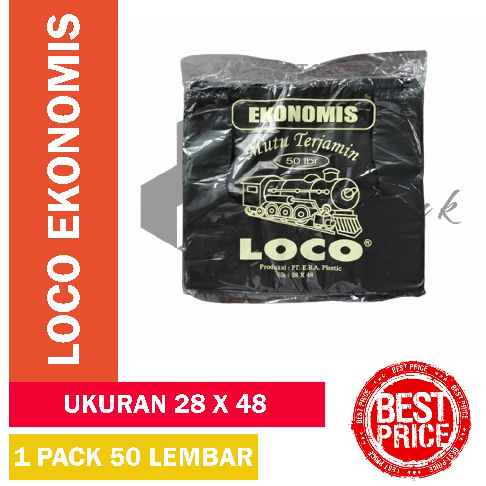 Loco Ekonomis 28 x 48 Hitam Kantong Plastik Kresek Murah Berkualitas