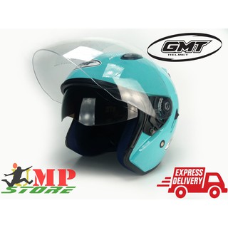 NEW HELM  MOTOR SNI DOUBLE VISOR CENTRO CYAN BLUE HELM  