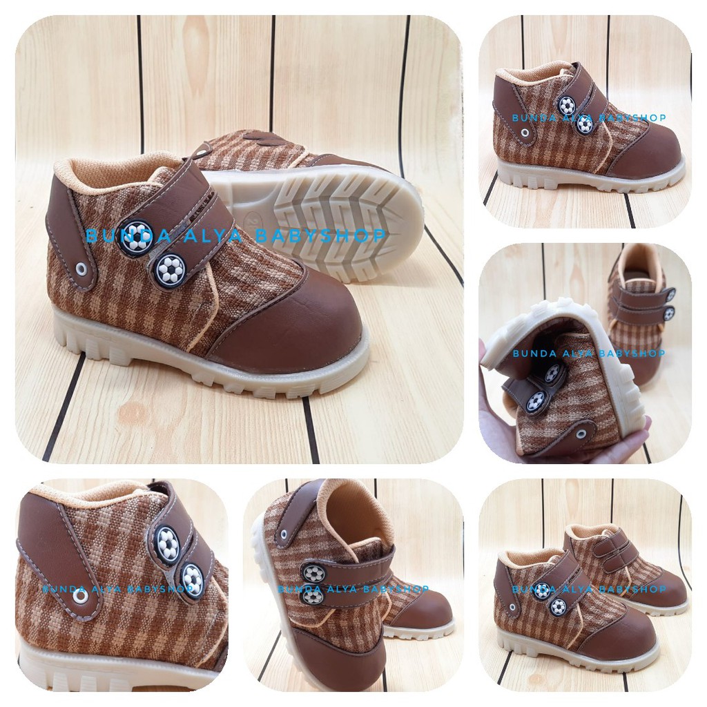 Sepatu Boots Anak Laki Laki Usia 1  Tahunan Size 22 COKLAT MUDA - Sepatu Boots Anak Laki Kotak