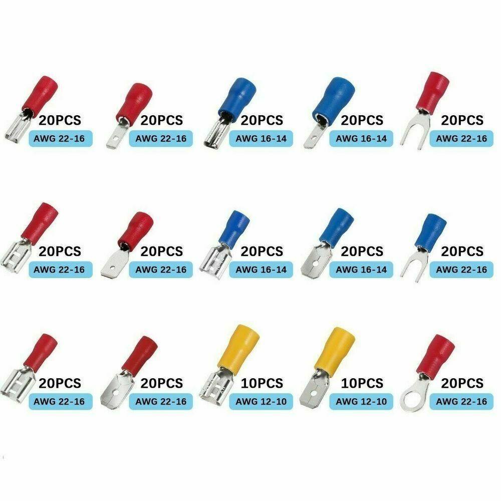 Terminal Kawat Listrik Agustina Cable Wire 280PCS Kontak Listrik Perlengkapan Listrik Spade Insulated Kit Terminal Block
