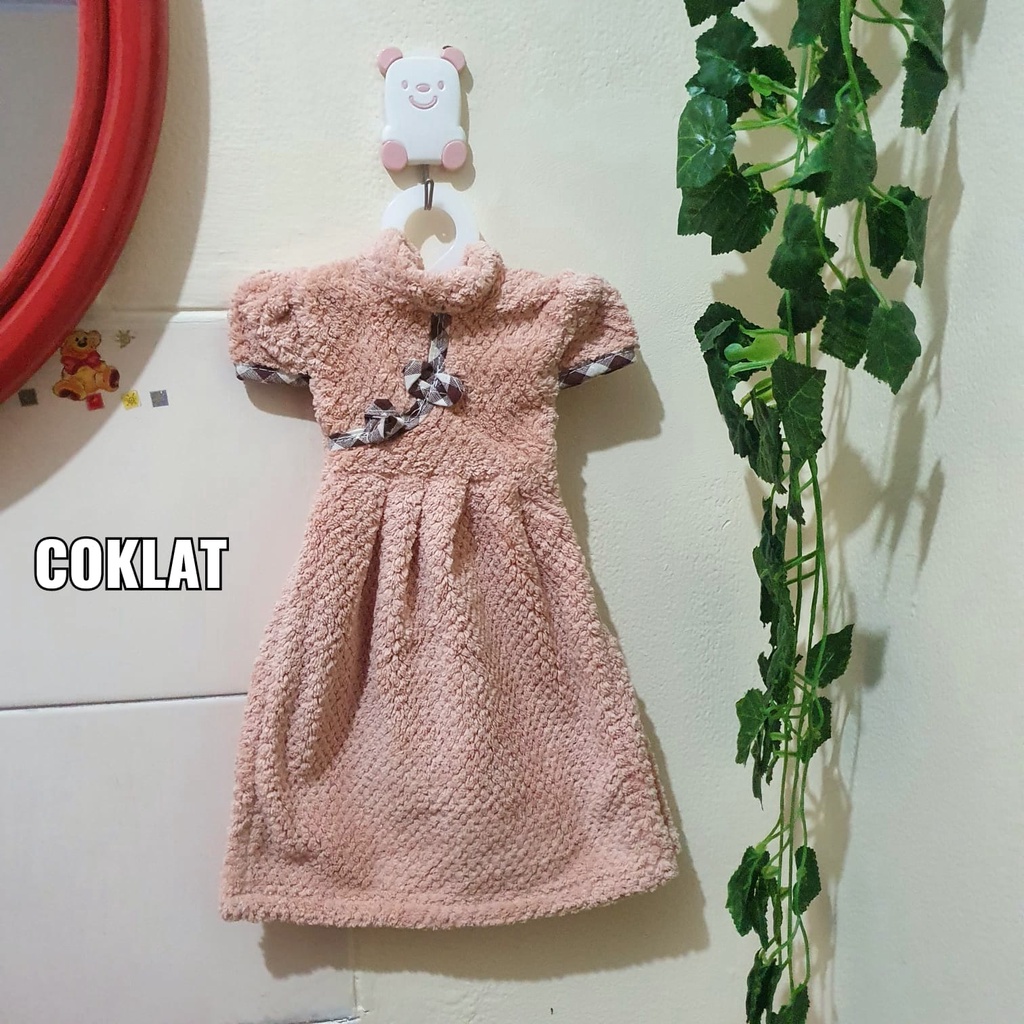 Kain Lap Gantung Model Gaun Lap Baju Sanghai Lucu Hand Towel Impot Serba Guna Handuk Dapur Lap Tangan Lap Piring Serbet Gantung Model Baju Bulu Tebal Menyerap