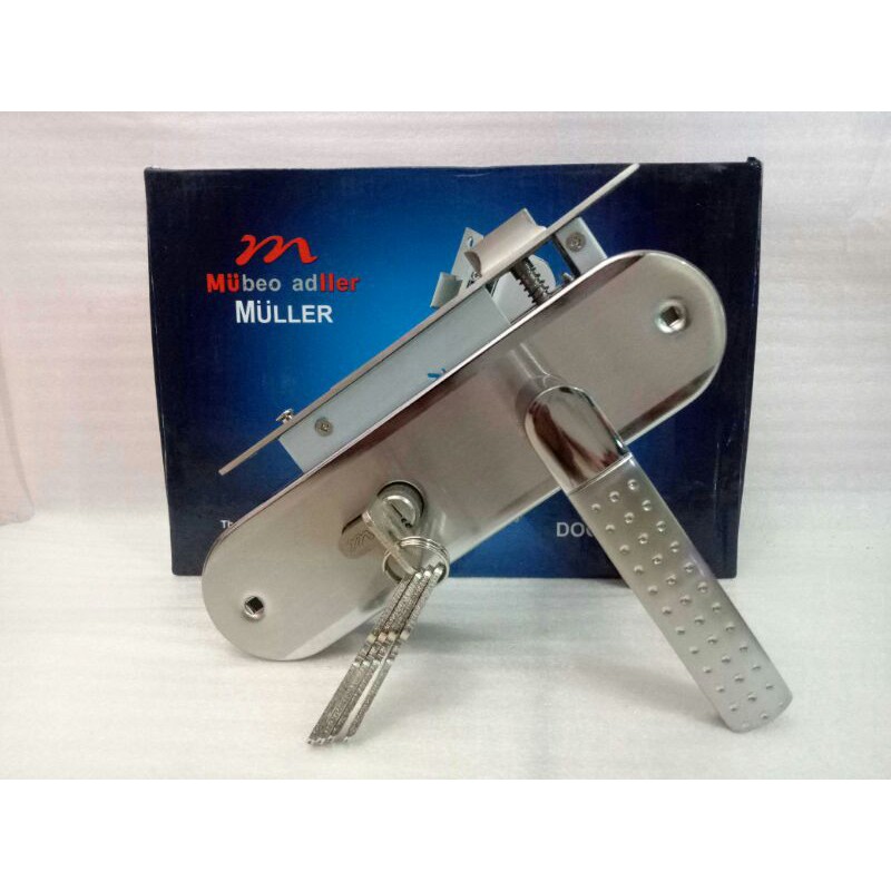 kunci pintu rumah / slot pintu ukuran tanggung merk muller original SS 304
