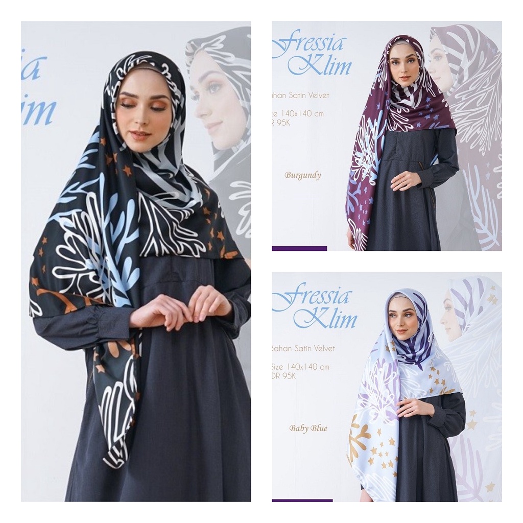SEGIEMPAT FRESSIA KLIM ORIGINAL BY NIBRAS HIJAB FASHION WANITA DEWASA KERUDUNG JILBAB SEGI EMPAT SYA