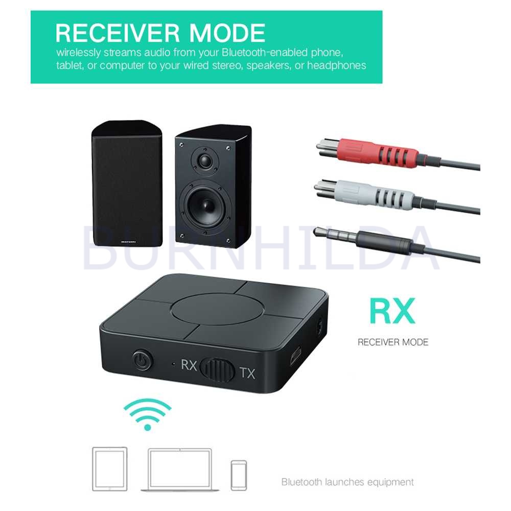 Audio Bluetooth 5.0 Transmitter Receiver 3.5mm mobil motor burnhilda