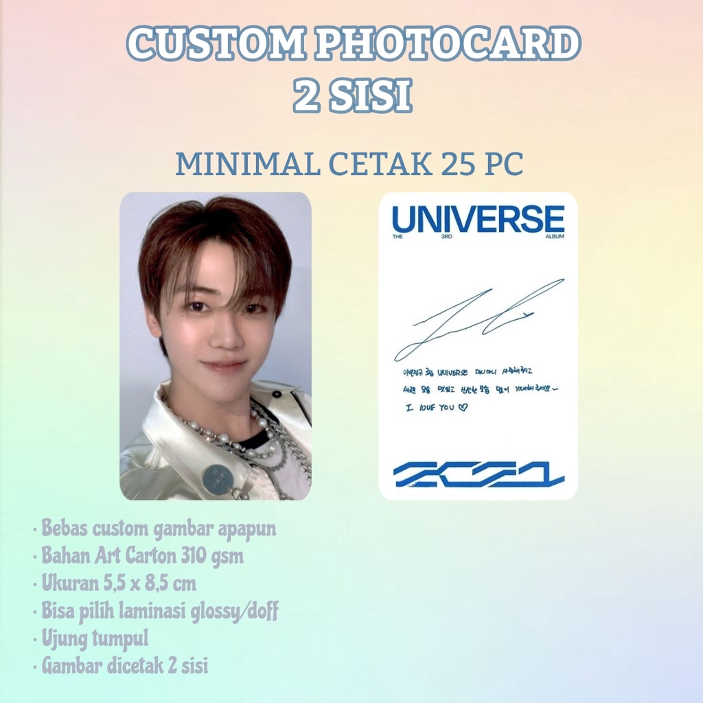 [COD] CUSTOM PHOTOCARD 2 SISI LAMINASI GLOSSY/DOFF
