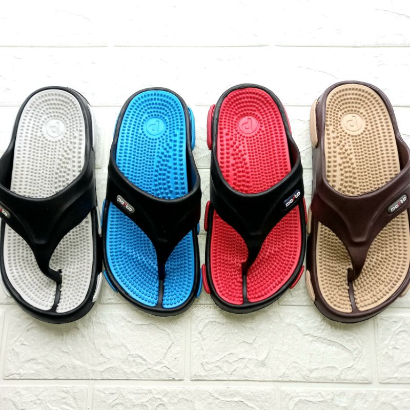 sandal jepit pria porto 605m karet motif duri kecil