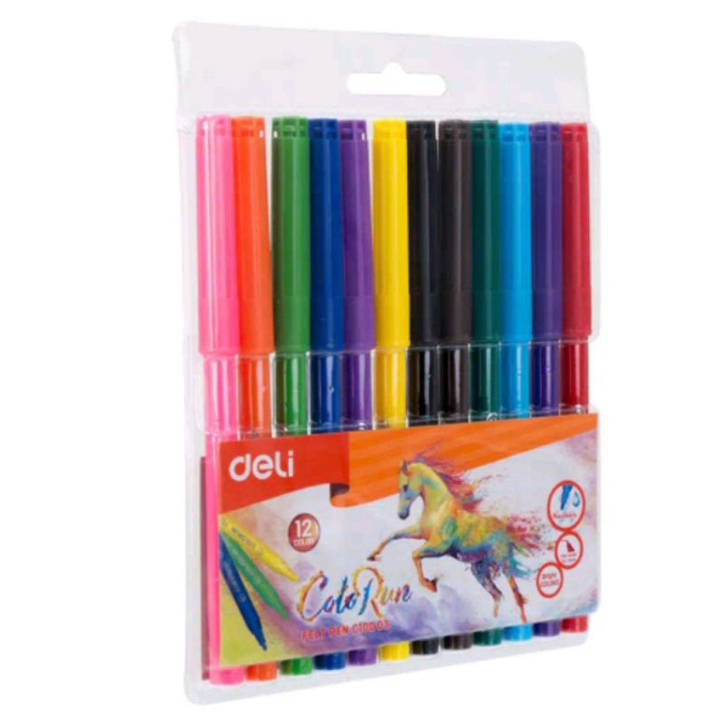 

DELI SPIDOL 12 WARNA/FELT PEN 12 WARNA EC10003