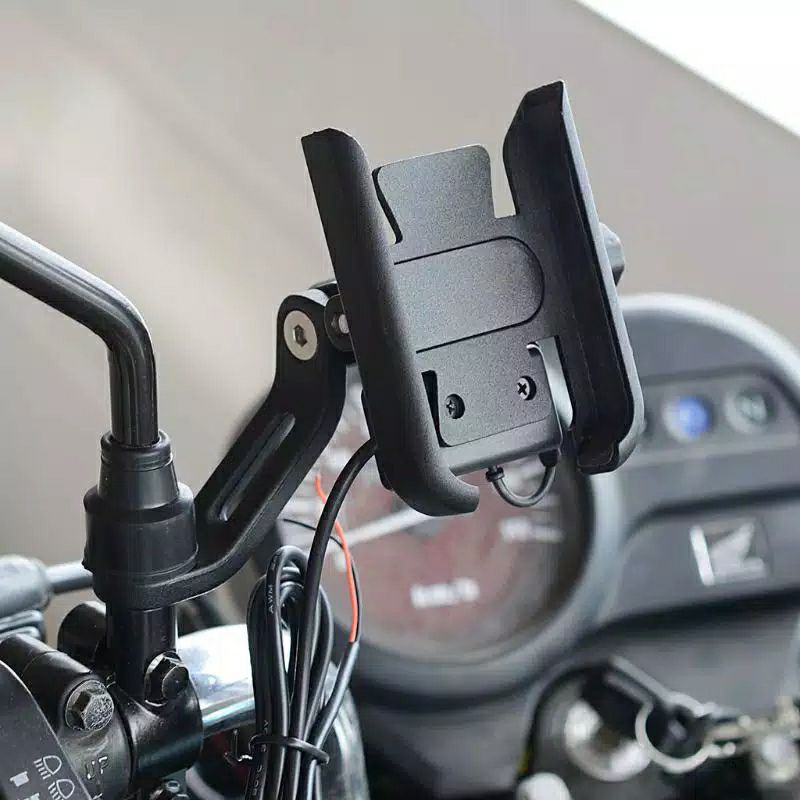 holder handphone HP dengan USB CHARGER uniersal motor dispion