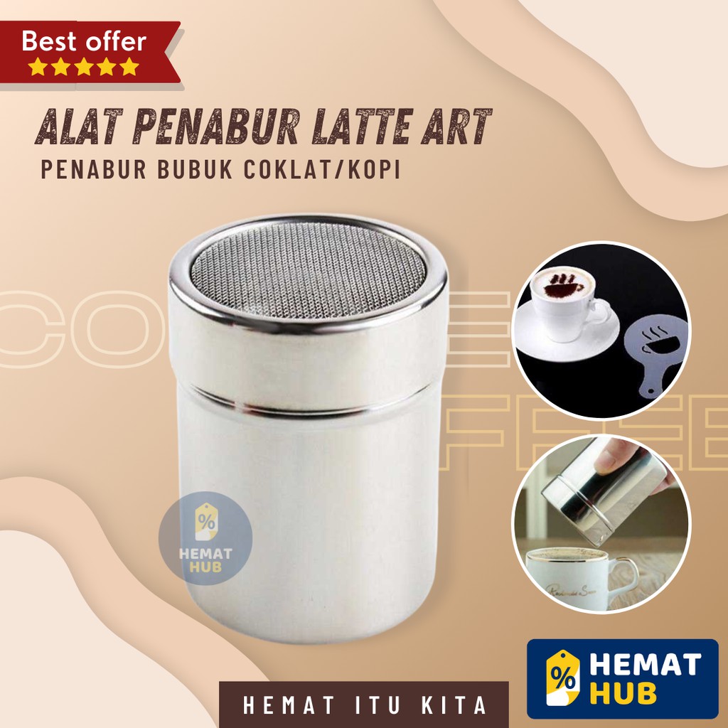 Latte Art Cappucino Cetakan Kopi Penabur Bubuk Coklat Gula Stensil Serbaguna Peralatan Perlengkapan