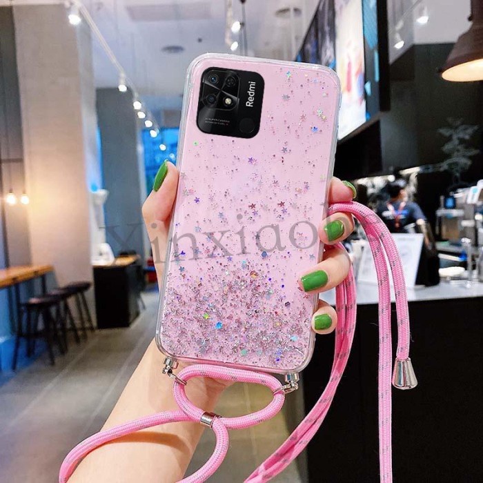 

Bagus Case Tali Nagita Xiaomi Redmi 10C Lanyard Glitter Gantungan Bergaransi