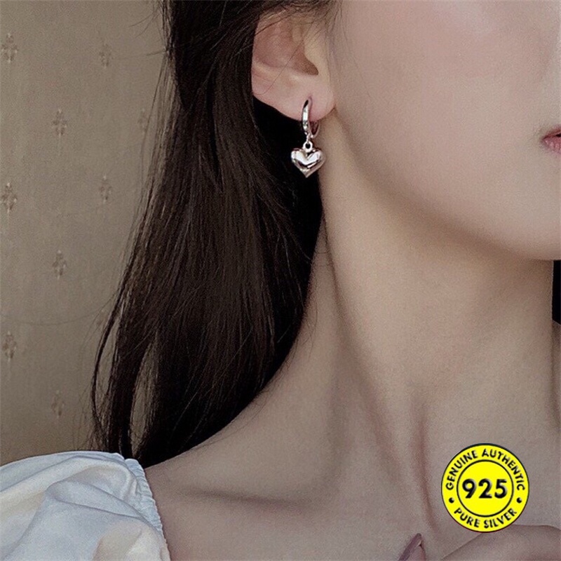 Anting Tusuk Sterling Silver 925 Model Hati Untuk Wanita