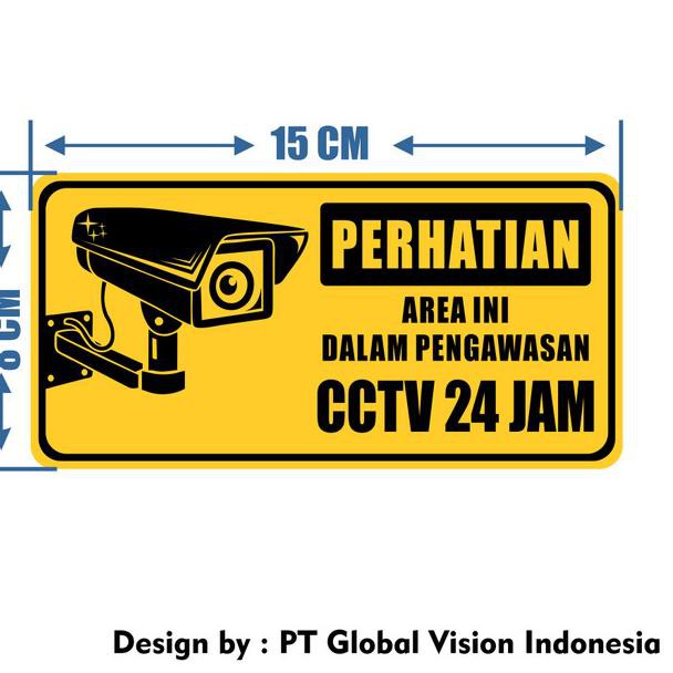 

♦ Cutting Sticker / Stiker Area Pengawasan CCTV 8 X 15cm + Waterproof ۝