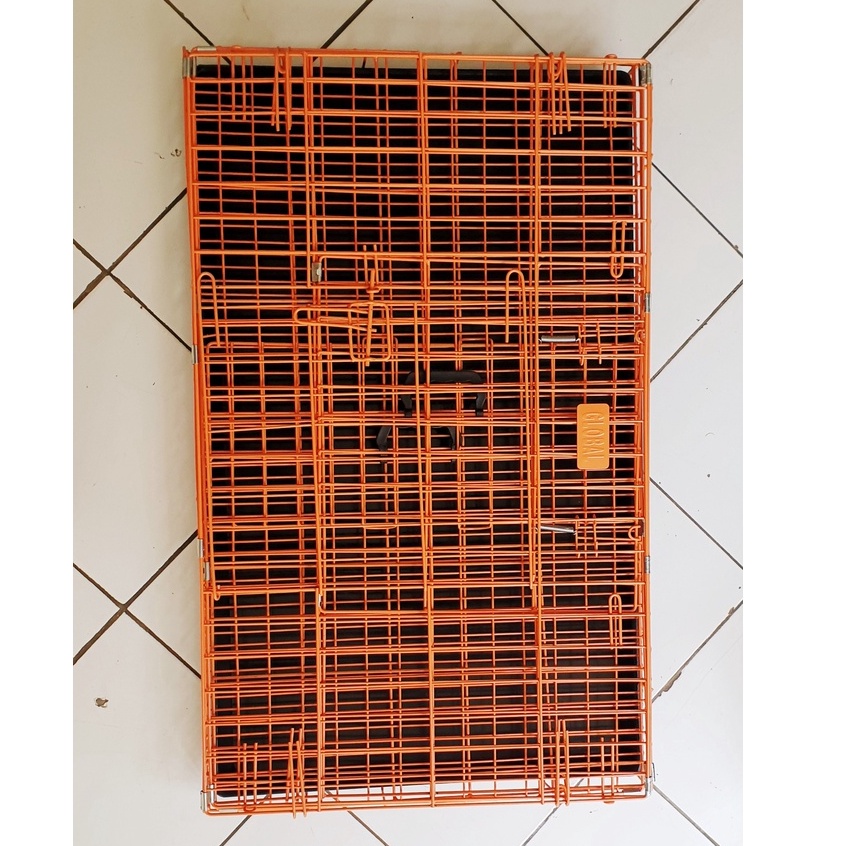 Kandang  Besi Lipat Tebal Size XL (92cm x 56cm x 66cm) Kucing / Anjing / Kelinci-Orange