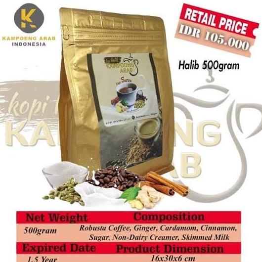 

Kopi Kampoong Arab Susu Halib 500Gr 500 Gr Tanpa Gula Robusta Arabica Moomtaz