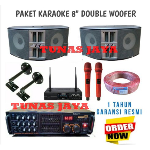 Paket Karaoke BSE 8 inch Double Woofer Original Kualitas Terbaik original