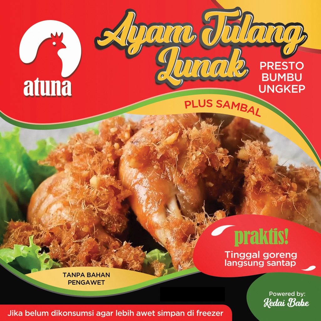 

ATUNA (Ayam Tulang Lunak) PRESTO Bumbu Rempah + Sambal Terasi