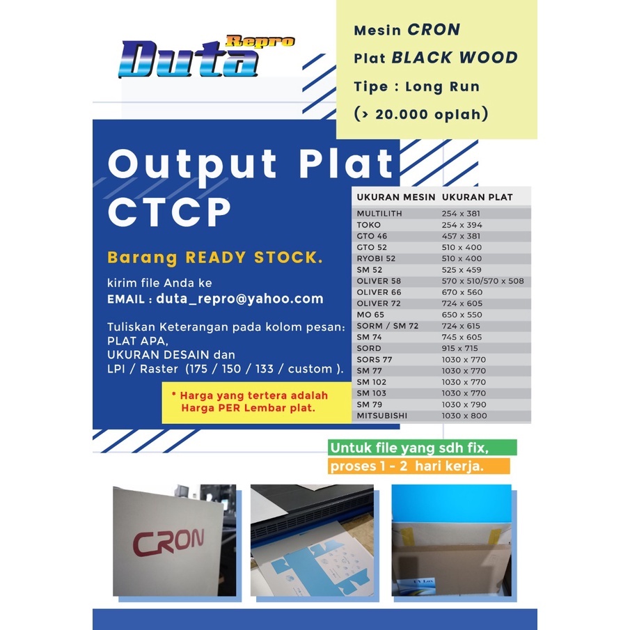 

Output Plat CTCP