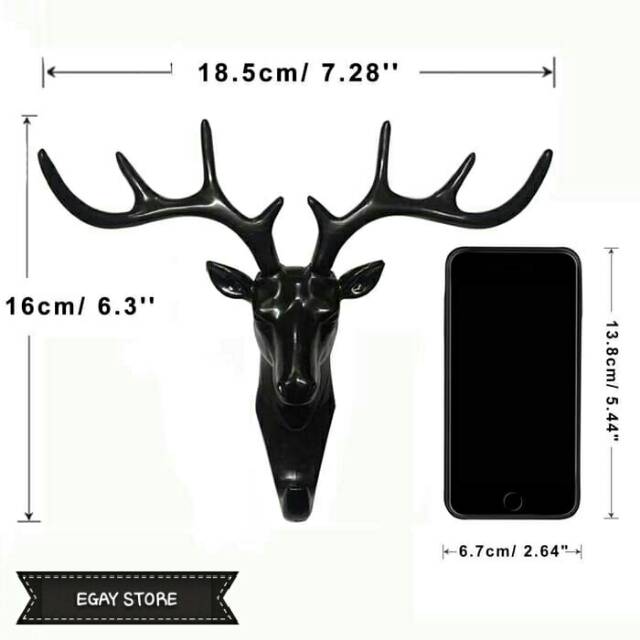 Tempat Penyimpanan Gantungan Baju Kunci Dinding Tanduk Rusa Serbaguna / Deer Key Hook Stand Hanger