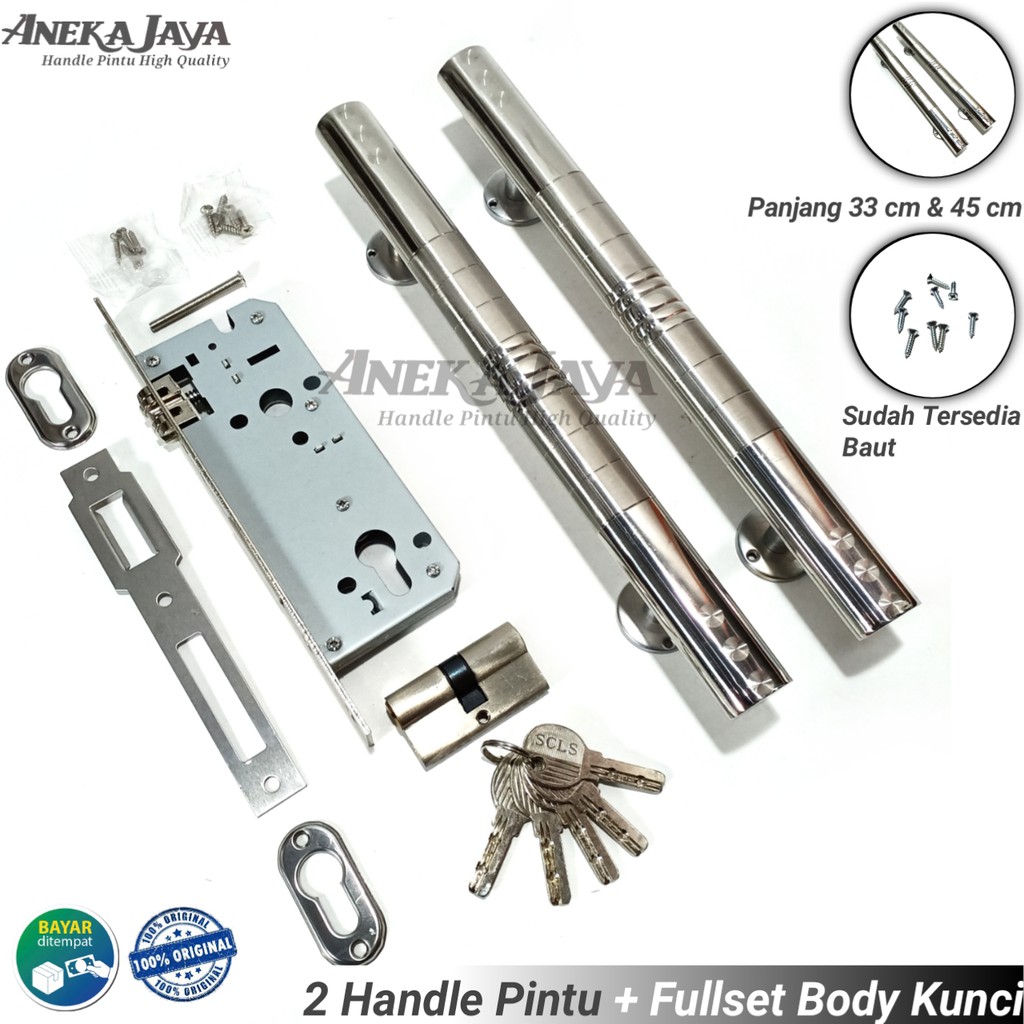 Satu 1 Set Handle Kunci Pintu Rumah 33 Cm Tarikan Pintu Rumah Gagang Pintu Rumah Murah Stainlees Shopee Indonesia