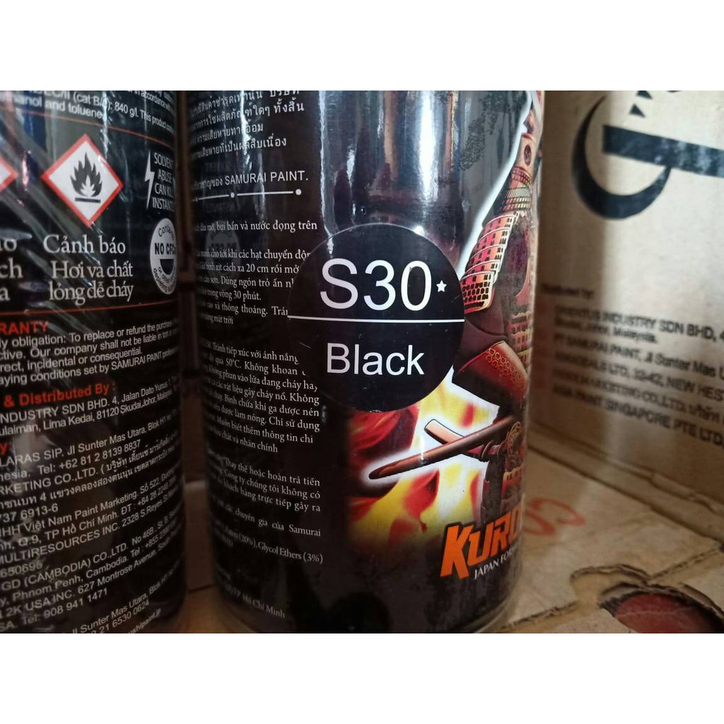 Pilok Samurai Cat Samurai Paint s30 black Pilox Cat hitam