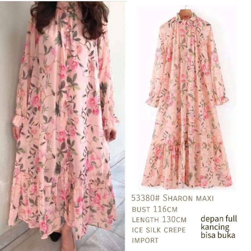 Sharon Maxi 53380# Dress Wanita Import