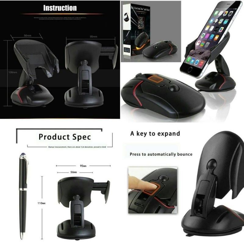 Transformer Car Holder Mouse / Holder Mobil Berbentuk Mouse