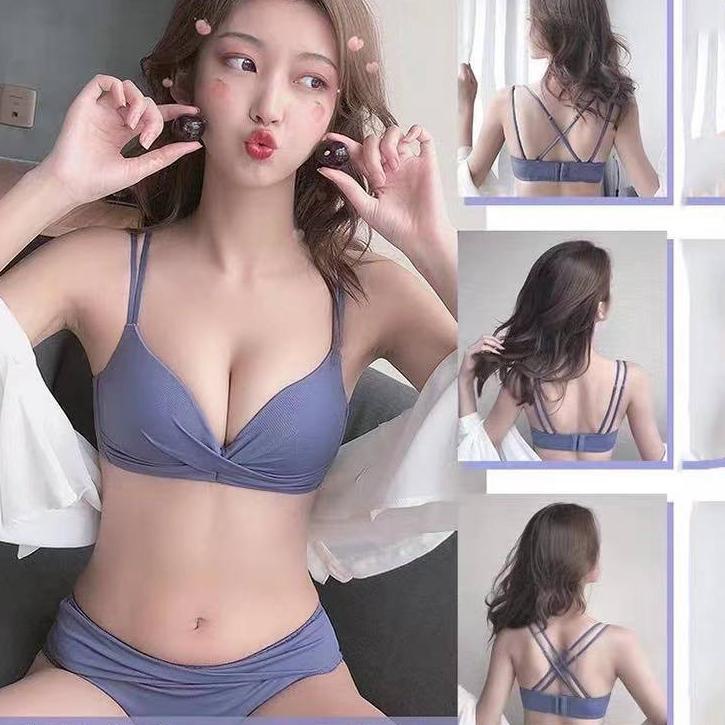 (PALING DICARI!!) BH Seamless deep v cross women bra