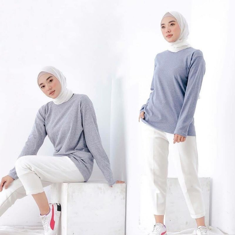 KAOS IMPORT RIB UNISEX / LONGSLEEVE BAHAN RIB WAFER