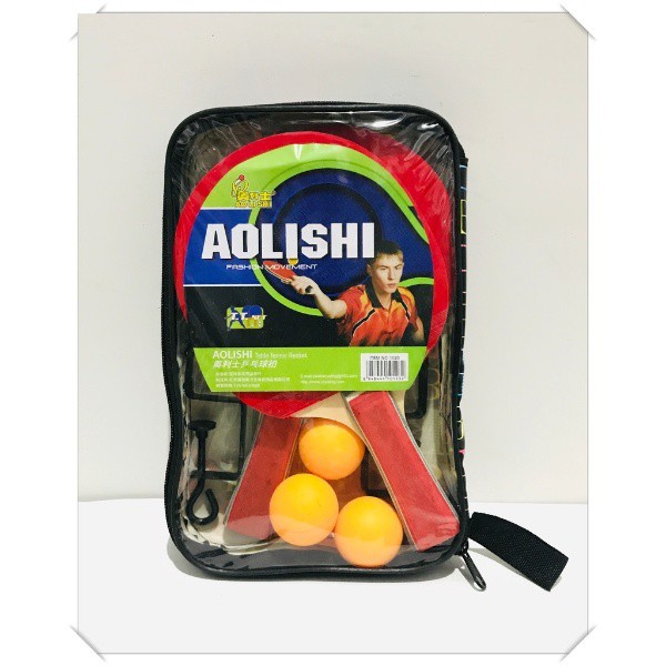 BAD PINGPONG 2 BAD + BOLA + TIANG + NET + TAS AOLISHI / BET TENIS MEJA 2 BAD + BOLA + TIANG + NET + 