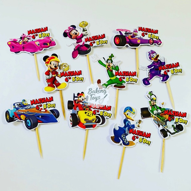 Mickey Mouse Racing Topper Cupcake Birthday / Hiasan Kue Ulang Tahun