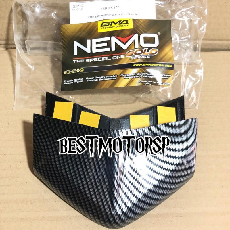 Cover Tutup Lampu Stop Aerox Nemo Karbon Cover Duck tail Belakang Aerox