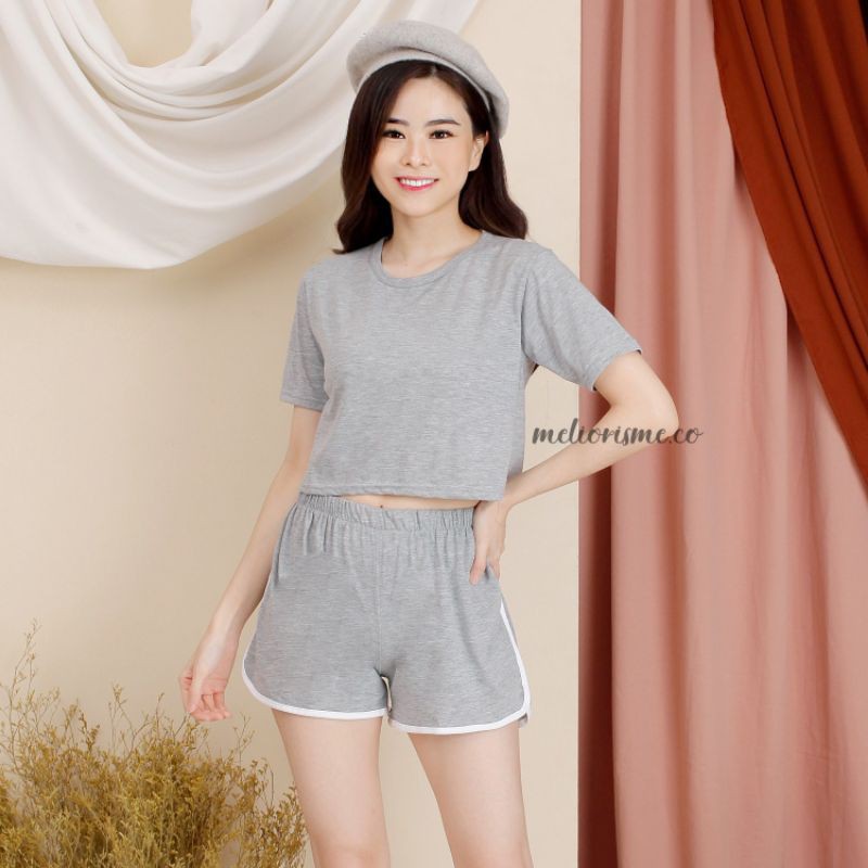 GSC - SETELAN SPORTY CROP TOP WANITA