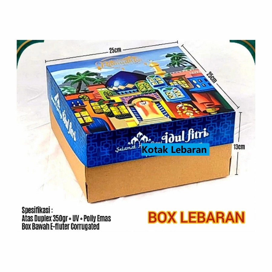 

Kotak Kardus Box Lebaran Idul Fitri Tart Lapis Cake Bolu 25x25x18cm 5pcs