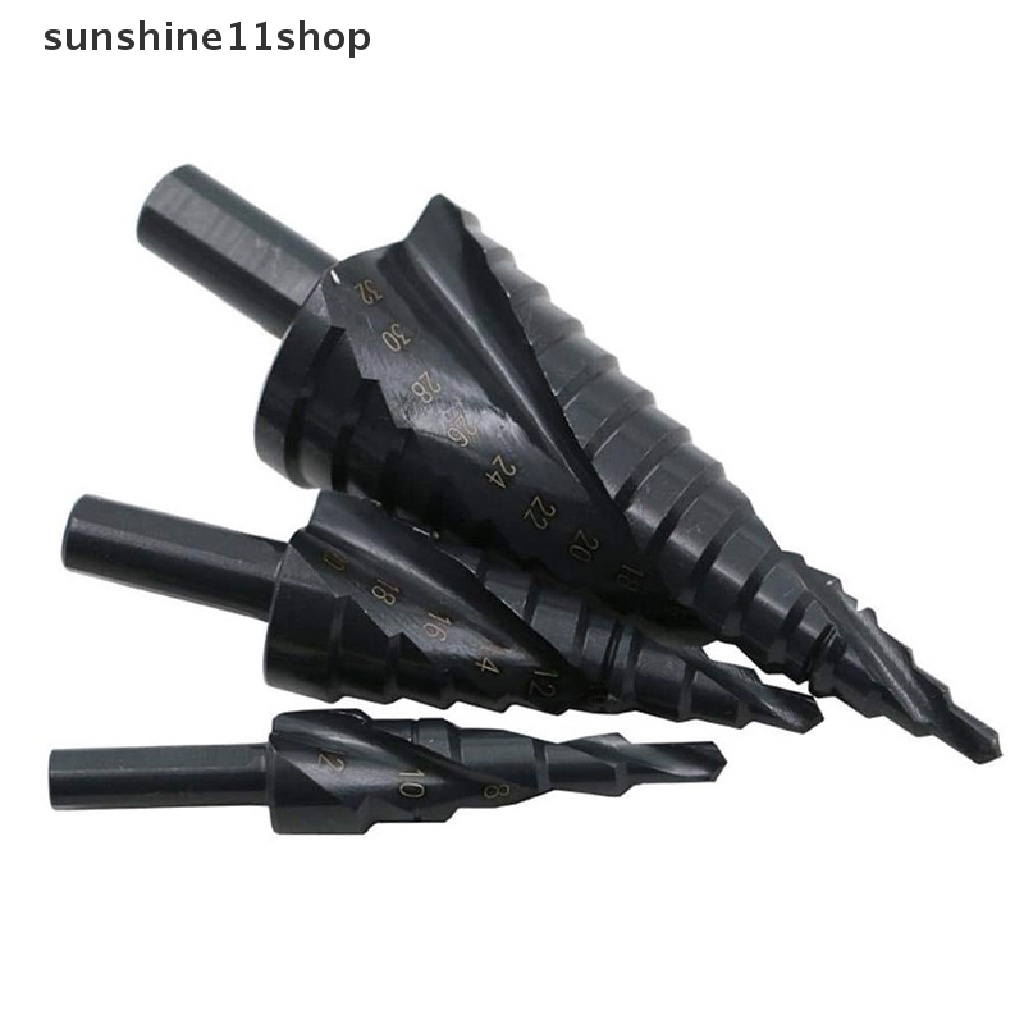 Sho 3PCS / Set Mata Bor Spiral 4-32MM Bahan HSS Cobalt