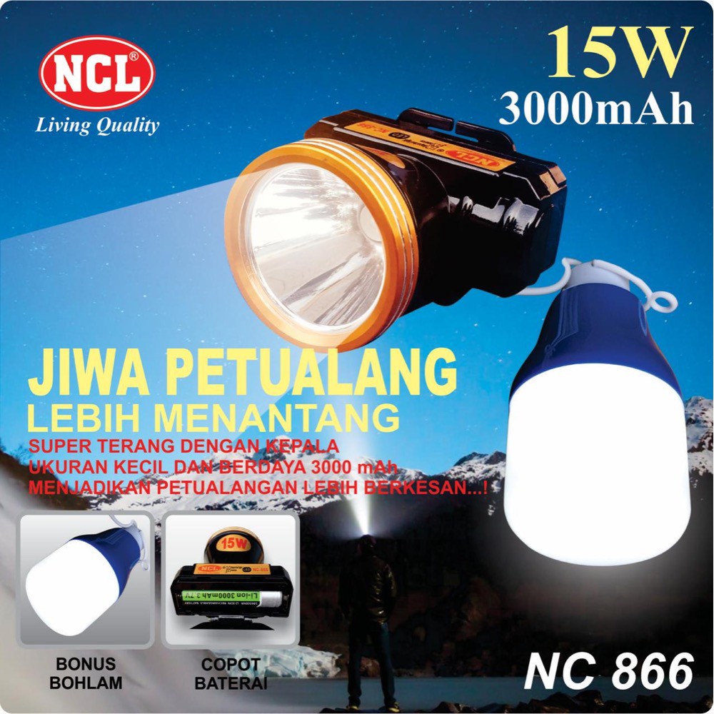 Senter Kepala Outdoor Bonus Bolam / Senter Kepala NCL 866