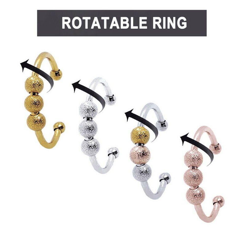 Lily Anxiety Ring Adjustable Spinner Gadis Wanita Pereda Fidget Worry Beads