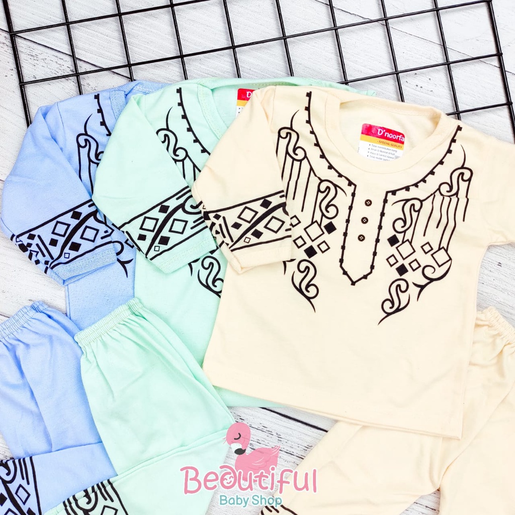 Baby.ou - Setelan Koko Bayi Usia 0-12 Bulan / Baju Muslim Bayi Laki-laki / Baju Koko Merk D'noorfa