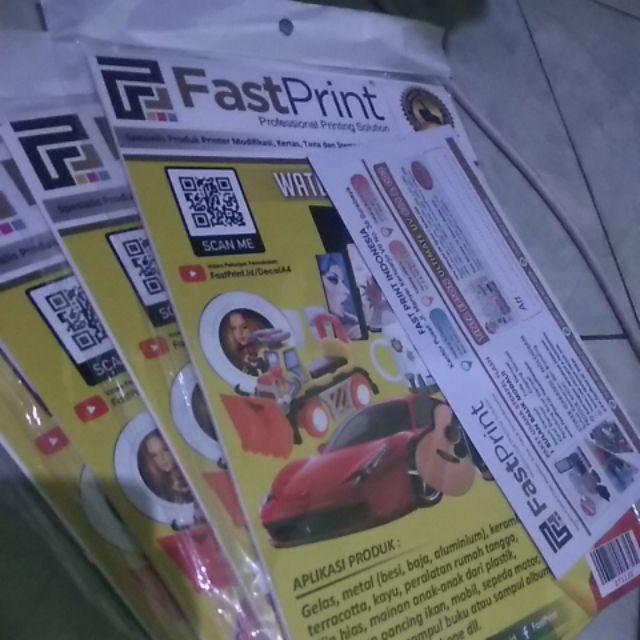 Kertas Water Slide Decal Paper Transparan A4 100gr Fast Print | Shopee ...