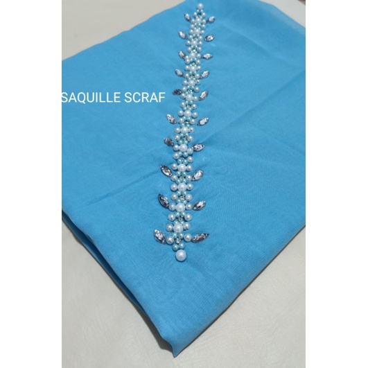 segiempat bella square payet mutiara permata/jilbab segiempat bella square bando payet/hijab bella-BLUE SKY