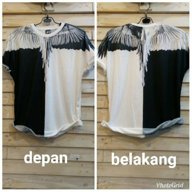 Kaos pria Marcelo burlon Tshirt pria 2 sisi