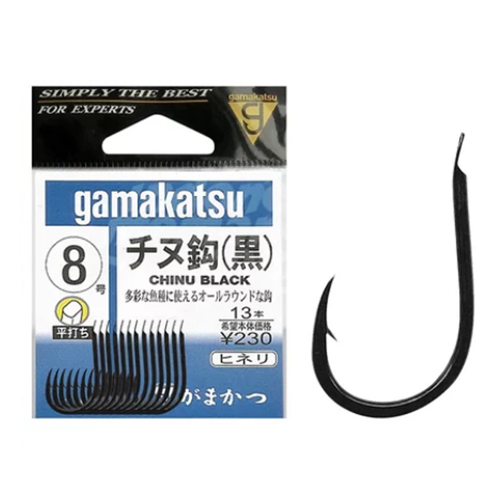 Kail Pancing Gamakatsu CHINU BLACK 12270 | Flat Tanpa Lubang