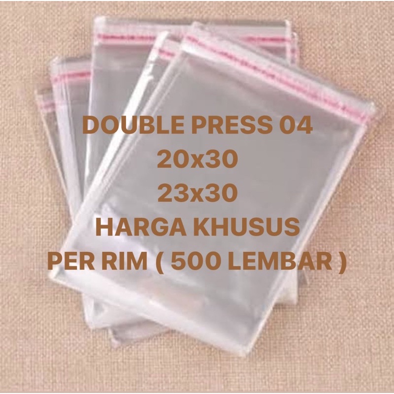 500 PCS | 04 1 RIM PLASTIK OPP SEAL 20x30 23x30 BAJU ANAK