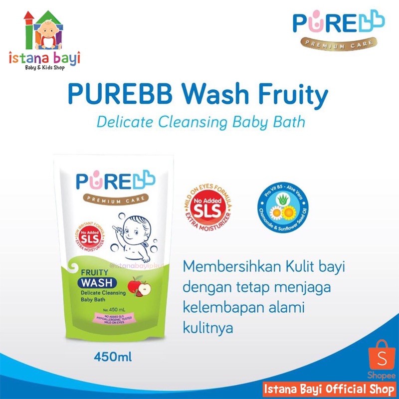 Purebb Wash Refill 450ml - Sabun bayi 2 in 1